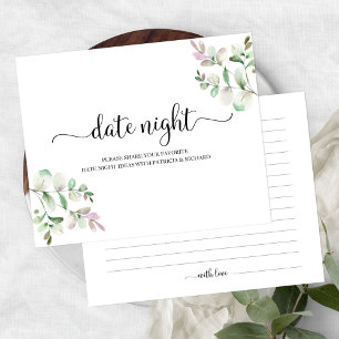 Greenery Bridal Shower Date Night Jar Cards