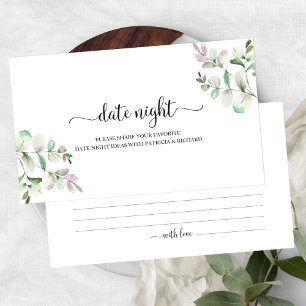 Greenery Bridal Shower Date Night Jar Cards