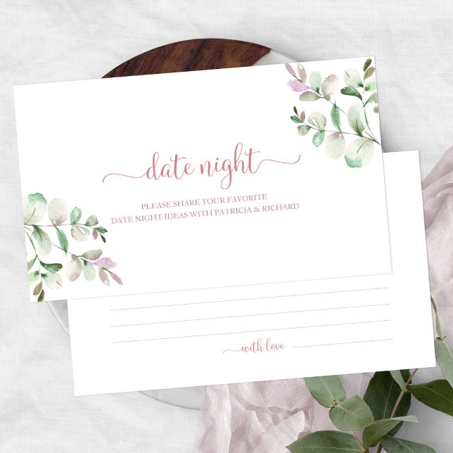 Greenery Bridal Shower Date Night Jar Cards (Creator Uploaded)