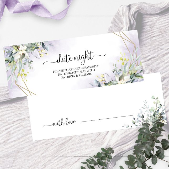Greenery Bridal Shower Date Night Jar Cards (Creator Uploaded)