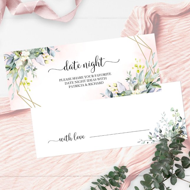 Greenery Bridal Shower Date Night Jar Cards (Creator Uploaded)