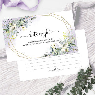 Greenery Bridal Shower Date Night Jar Cards