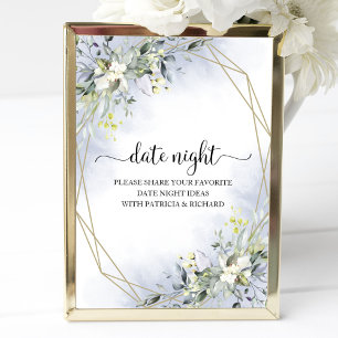 Greenery Bridal Shower Date Night Jar Sign