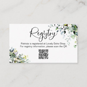 Greenery Bridal Shower Gift Registry QR Insert
