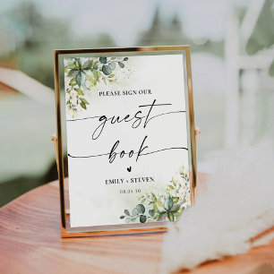 Greenery Bridal Shower Guest Book Sign