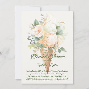 Greenery bridal shower ice cream boho ice cream invitation
