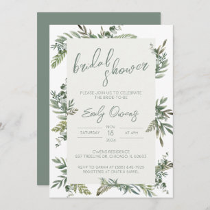 Greenery Bridal Shower Invitation