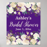 Greenery Bridal Shower Photo Booth Prop Purple