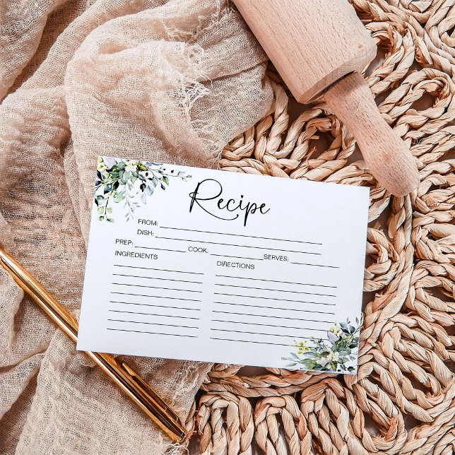 Greenery Bridal Shower Recipe Card (Creator Uploaded)