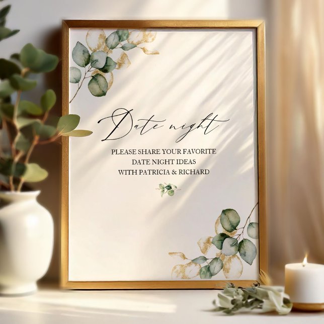 Greenery Bridal Shower Recipe Card Sign (Creator Uploaded)