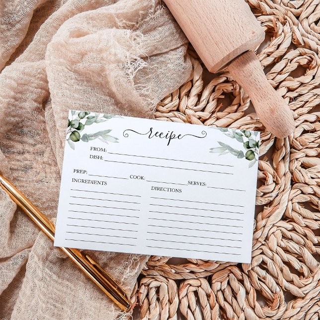 Greenery Bridal Shower Recipe Cards (Creator Uploaded)