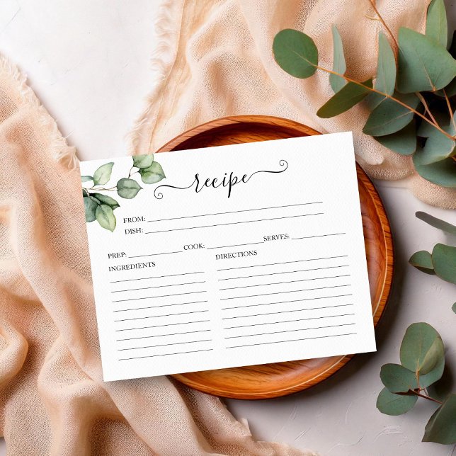 Greenery Bridal Shower Recipe Cards (Creator Uploaded)