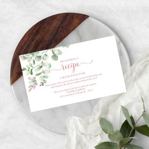 Greenery Bridal Shower Recipe Request Enclosure C Card