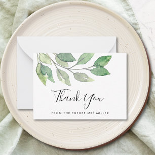 Greenery Bridal Shower Thank You Card