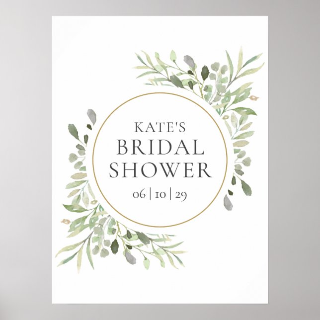 Greenery Bridal Shower Welcome Sign (Front)