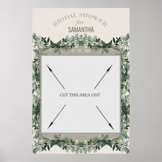 Greenery Bridal ShowerPortable Photo Booth Poster (Front)