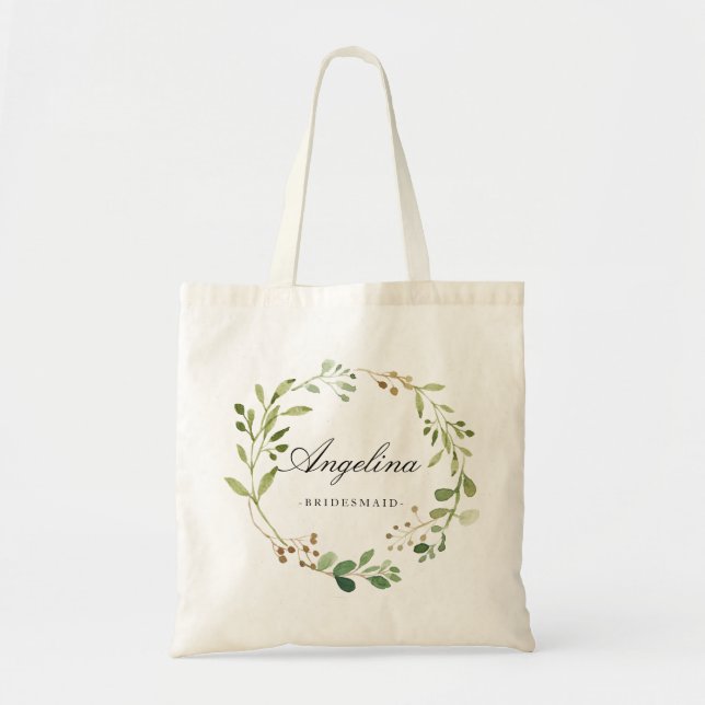 Greenery Bridesmaid Personalised-11 Tote Bag (Front)