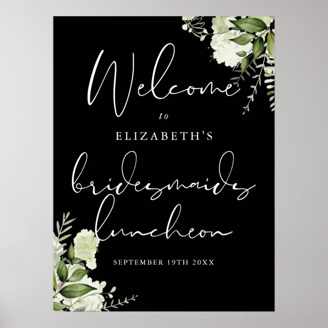 Greenery Bridesmaids Luncheon Welcome Sign (Front)