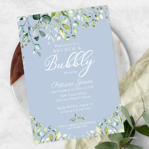 Greenery Brunch And Bubbly Bridal Shower Invitatio Invitation