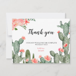 Greenery Cactus Thank you card