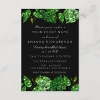 Greenery Cali Glitter Woodland Ivy Leaf Black Lux