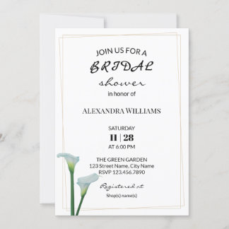 Greenery Calla Lily Bridal Shower Invitation