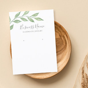 Greenery Calligraphy Earring Jewellery Display Business Card