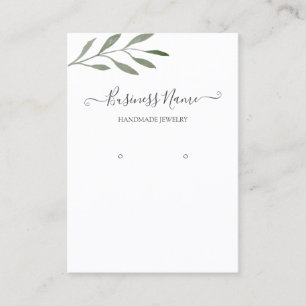 Greenery Calligraphy Earring Jewellery Display Business Card