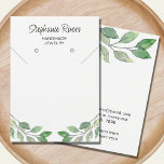 Greenery Calligraphy Jewellery Display Card<br><div class="desc">These botanical jewellery display cards are decorated with watercolor greenery and stylish calligraphy. Please use a punch to create the holes for your earrings and scissors to cut the lines for your necklace. You can delete the circles and lines you don't wish to use. Use the Design Tool to change...</div>