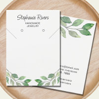 Greenery Calligraphy Jewellery Display Card