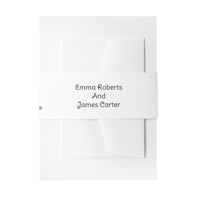 Greenery Calligraphy Wedding Invitation Belly Band (Front Example)