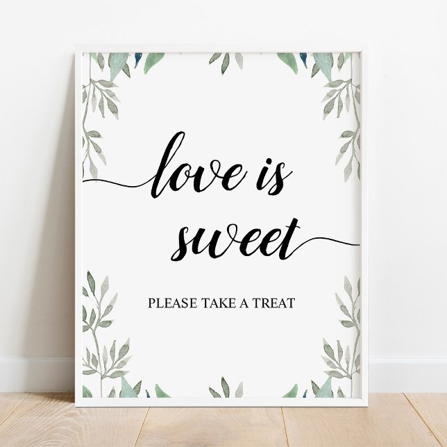 Greenery Calligraphy Wedding Love is Sweet Sign (Creator Uploaded)