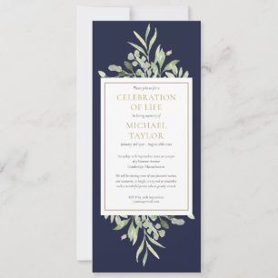 Greenery Celebration of Life Funeral Service  Invitation