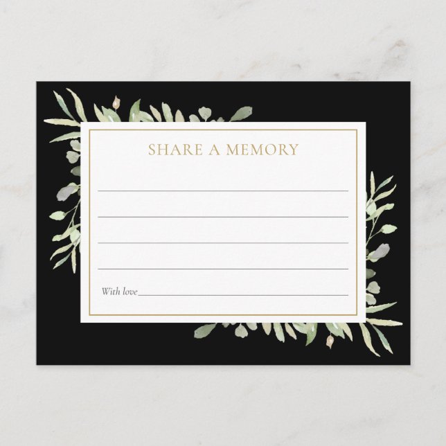 Greenery Celebration of Life Share A Memory Card (Front)