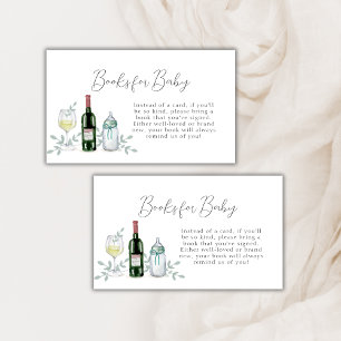 Greenery Champagne Sip & See Books for Baby Shower Enclosure Card