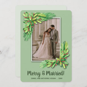 Greenery Christmas Photo Holiday Card