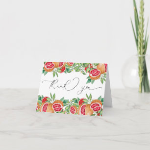 Greenery Citrus Bridal Shower Thank You Cards