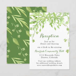 Greenery Clover Floral Wedding Reception Invitation