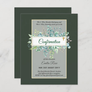 Greenery CONFIRMATION Invite Modern Double Sided