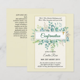 Greenery CONFIRMATION Invite Modern Double Sided