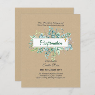 Greenery CONFIRMATION Invite Modern Double Sided