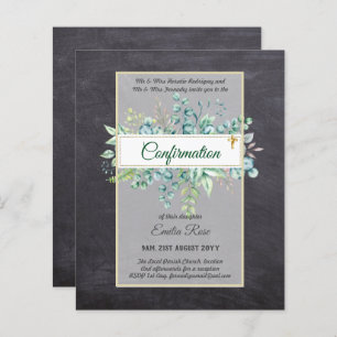 Greenery CONFIRMATION Invite Modern Double Sided
