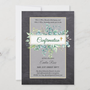 Greenery CONFIRMATION Invite Modern Double Sided