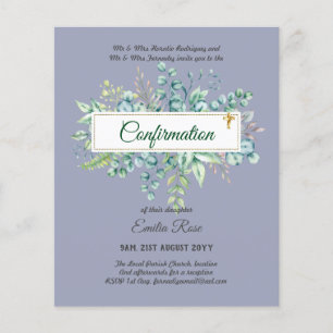 Greenery CONFIRMATION Invite Modern Double Sided Flyer