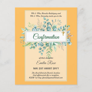 Greenery CONFIRMATION Invite Modern Double Sided Flyer