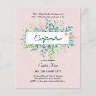 Greenery CONFIRMATION Invite Modern Double Sided Flyer