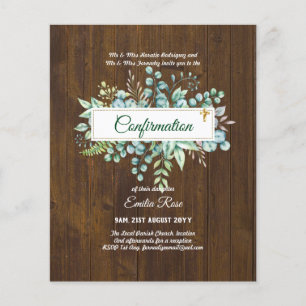 Greenery CONFIRMATION Invite Modern Double Sided Flyer