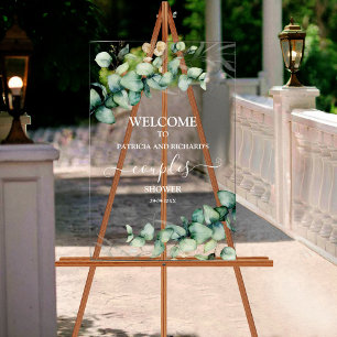 Greenery Couples Shower Welcome Sign 