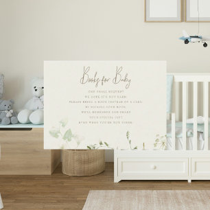 Greenery Cream Books for Baby Enclosure Card