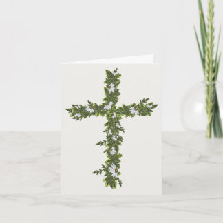 Greenery Cross Greeting Card
